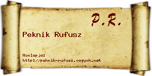 Peknik Rufusz névjegykártya